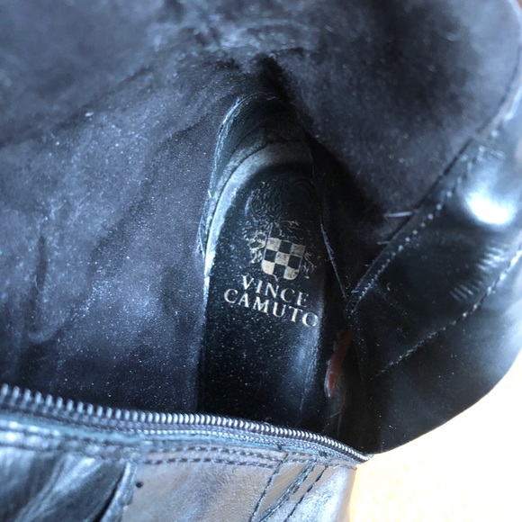 Vince Camuto Finella Black Leather Zip Knee Boots - Picture 8 of 10